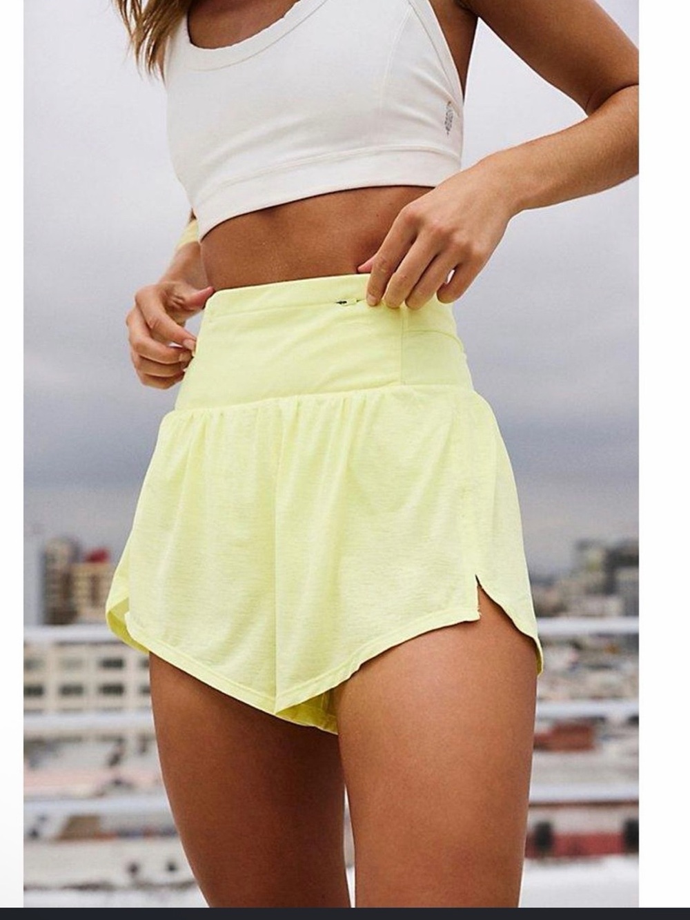 FP Movement by Free People Tempo Light As Air Run Shorts in Lemon